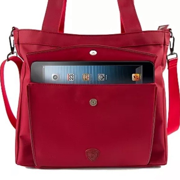 Heys HiLite Laptop Tablet Tote Bag Blue Nylon Travel Crossbody Carry On RFID - Picture 15 of 15